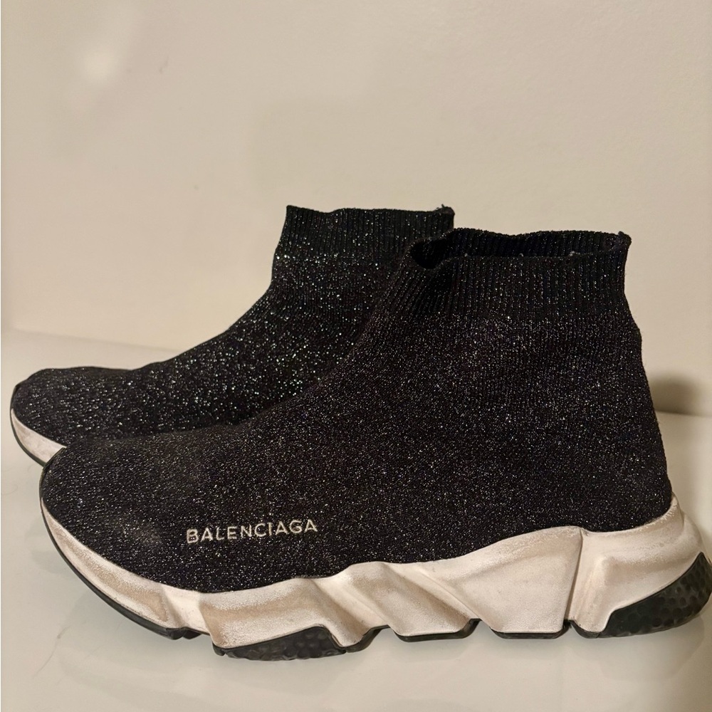 Balenciaga Speed Glitter Black Sneakers
